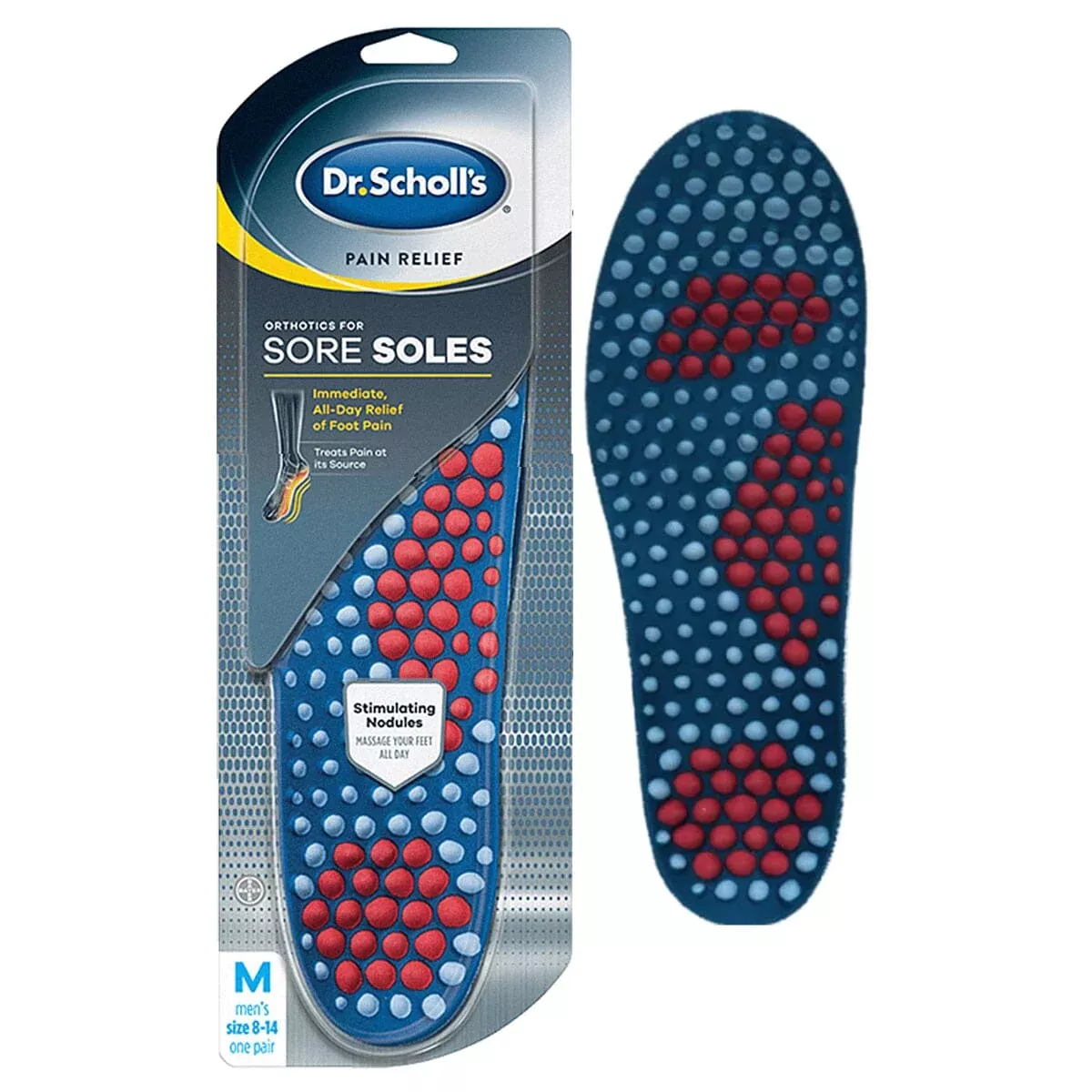 Emerson Dr. Scholl's Pain Relief Orthotic, Size 8 to 14, Male, for Sore Sole, One Pair