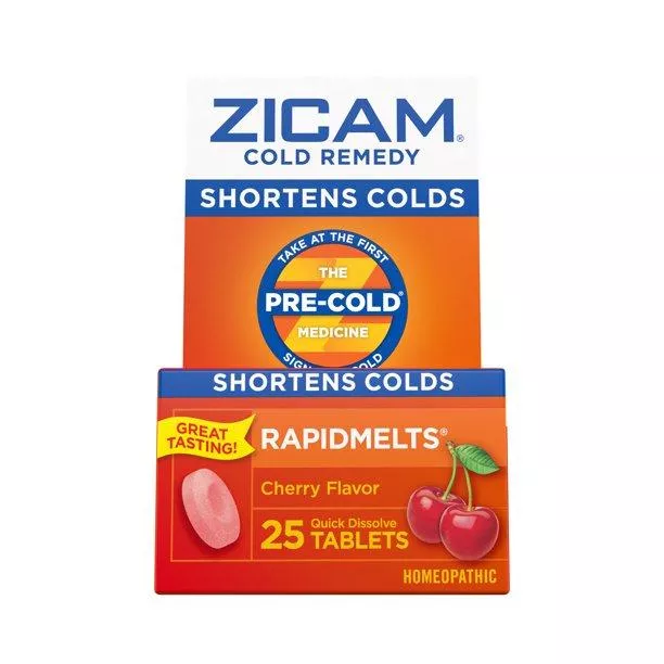Emerson Zicam Rapidmelt Cold Remedy Tablet, Cherry, 25 count