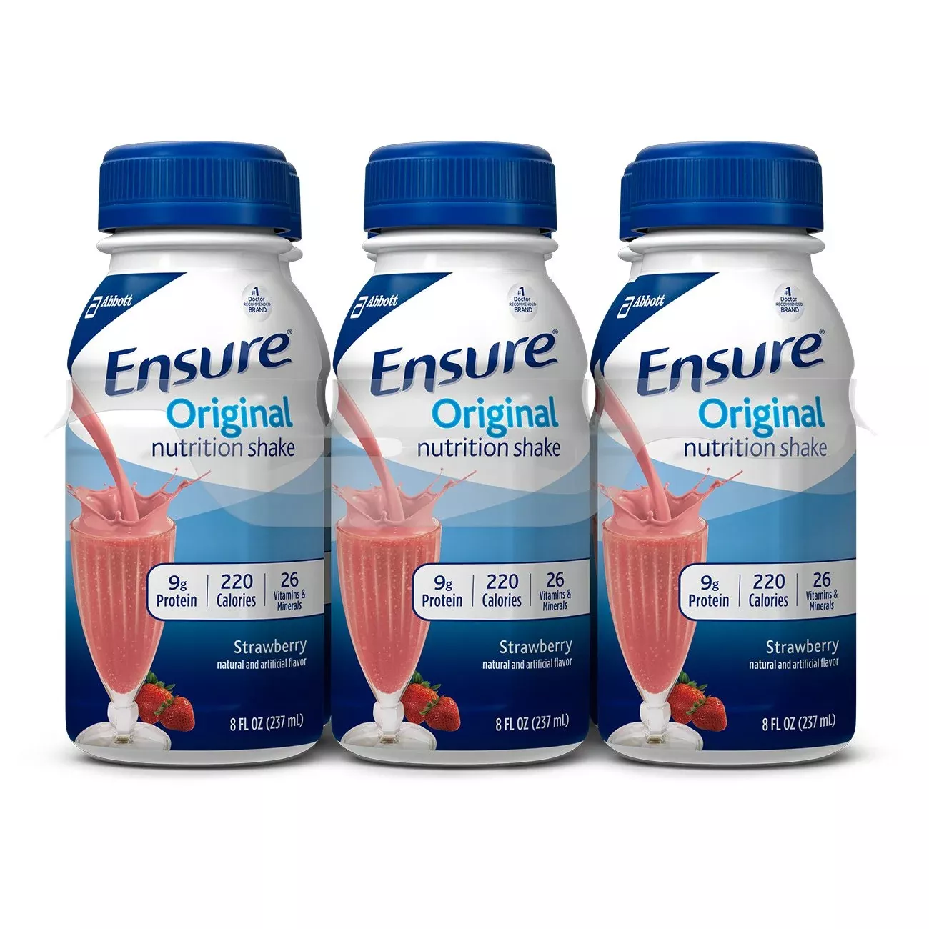 Ensure Original Nutrition Shake, Strawberry, 8-ounce bottle
