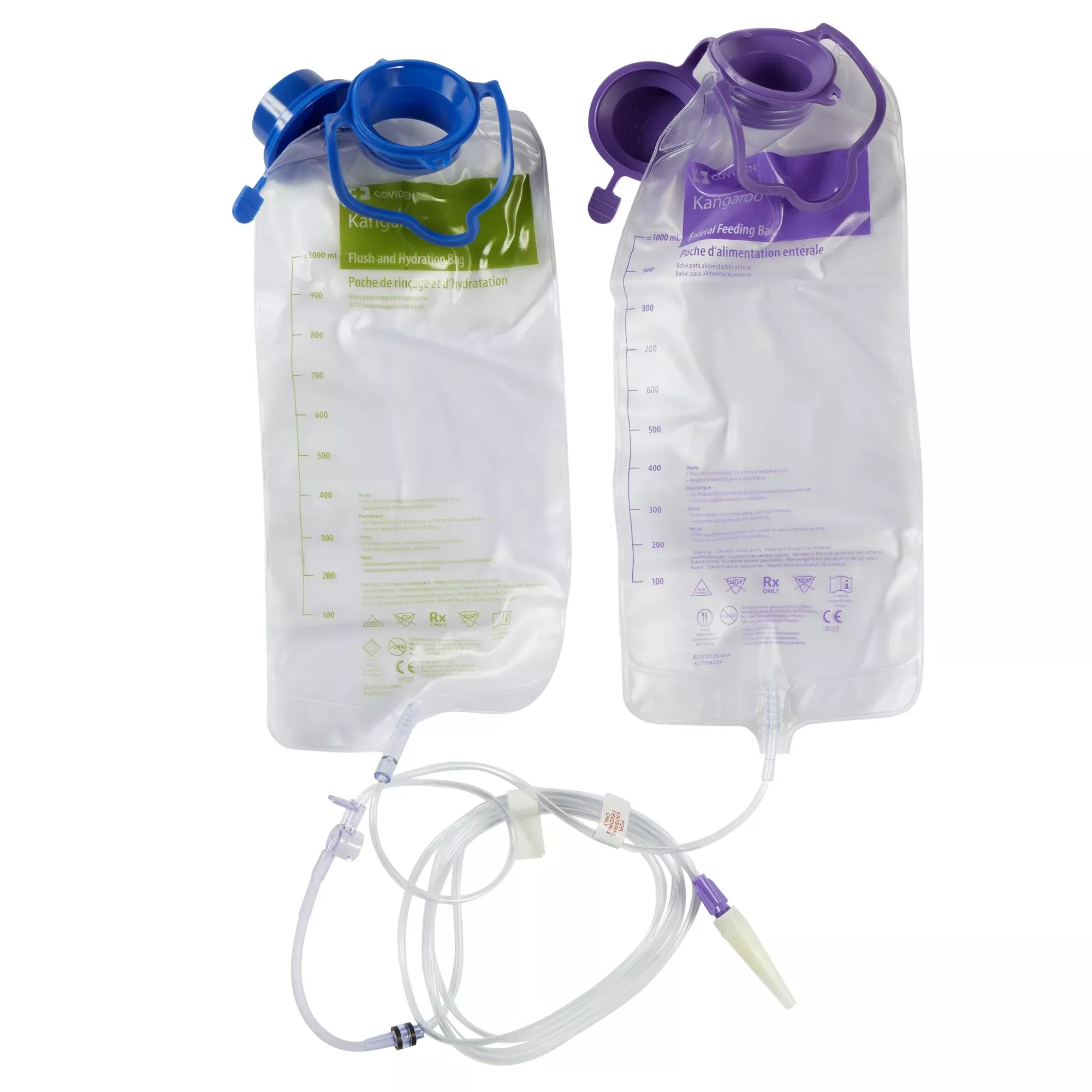 Enteral Feeding Pump Flush Bag Set without ENFit Transitional Adapter Kangaroo™ Joey 1000 mL PVC NonSterile | Cardinal 763662
