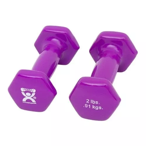 Fabrication Enterprises CanDo Exercise Dumbbell, Vinyl Coated, Violet, 1 Pair
