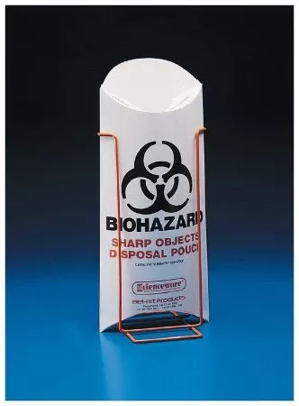 Fisher Scientific Biohazard Sharp Object Safety Pouch Stand 4 X 5.125 X 8 Inch Frame - M-1015356-4646 - Each