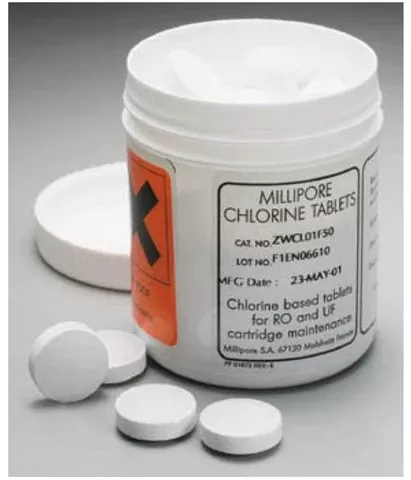 Fisher Scientific Chlorine Cleaning Tablet For Water Purification System - M-905029-2412 - Box of 24