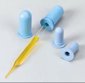 Fisher Scientific Dropper Bulb Fisherbrand 1-5/8 Inch, 0.275 inch OD Opening, 3 mL, Natural Blue Pasteur Pipette - M-477065-3710 - Pack of 24