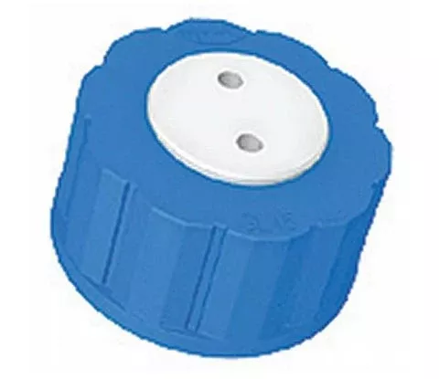 Fisher Scientific Omnifit™ Bottle Cap Polytetrafluoroethylene (PTFE) Screw Cap Blue 29.8 mm Height X 54 mm Outer Diameter For T Series Solvent Bottle - M-1132434-2101 - Each
