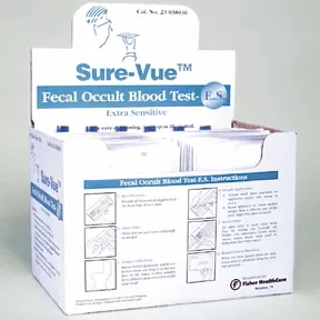 Fisher Scientific Rapid Test Kit Sure-Vue Extra Sensitive Colorectal Cancer Screening Fecal Occult Blood Test (FOBT) Stool Sample 100 Tests - M-739589-2043 - Kit of 100