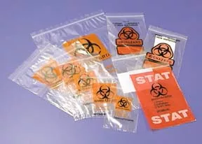 Fisher Scientific Specimen Transport Bag with Document Pouch Fisherbrand™ 8 X 8 Inch Polyethylene Zip Closure Biohazard Symbol NonSterile - M-864574-2827 - Case of 1000