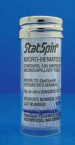 Fisher Scientific StatSpin Capillary Blood Collection Tube Micro-hematocrit Ammonium Heparin Additive 40 mm Length 9 µL Red Stripe Without Closure Glass Tube - M-193564-242 - VL/1