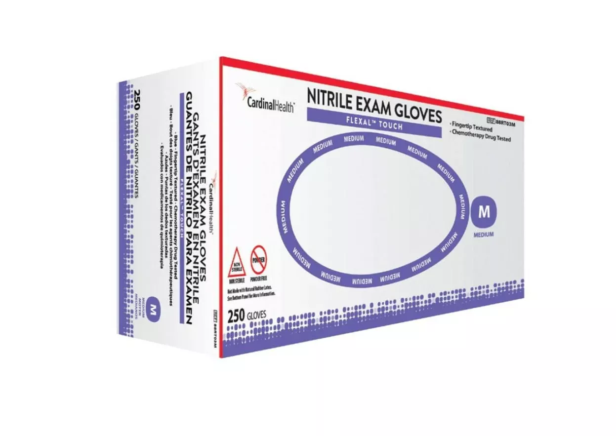 FLEXAL Touch Powder-Free Nitrile Exam Gloves 3.5 mil (0.09 mm) Thick, Blue