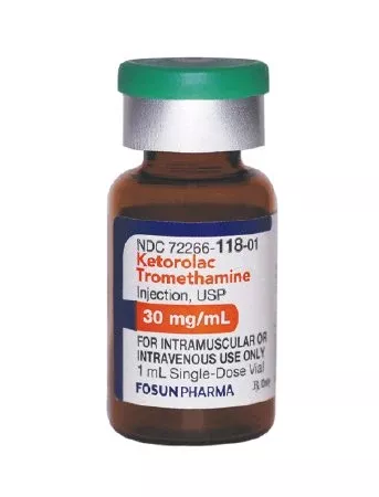 Fosun Pharmaceuticals Ketorolac Tromethamine, Injection, Single Dose Vial, 30mg/1mL, 1mL, 25/Box, 722660-118-25