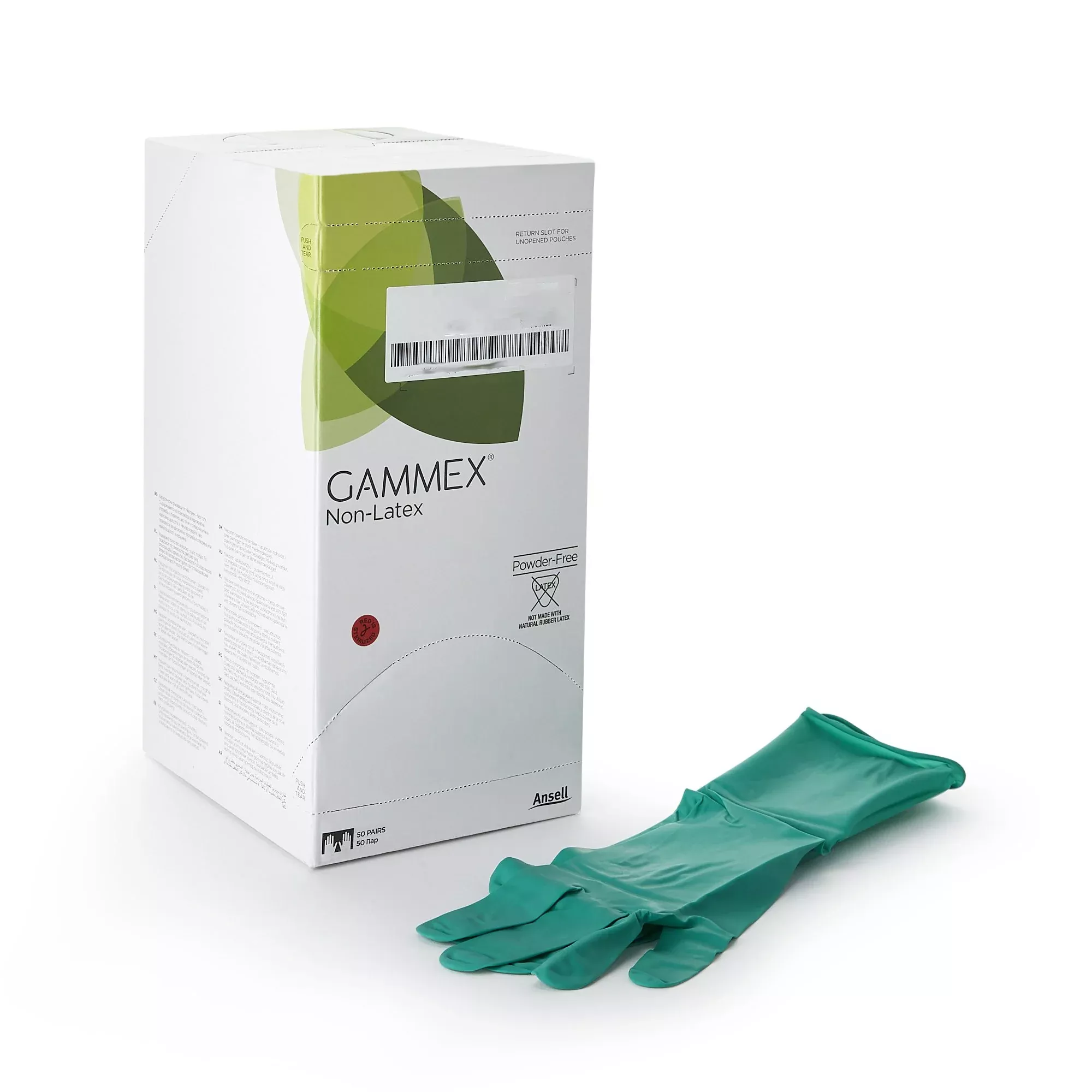 Gammex Non-Latex Polyisoprene Surgical Glove, Size 6.5, Green