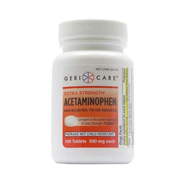 Geri-Care Pharmaceuticals Acetaminophen 500mg Bottle 100/Bt