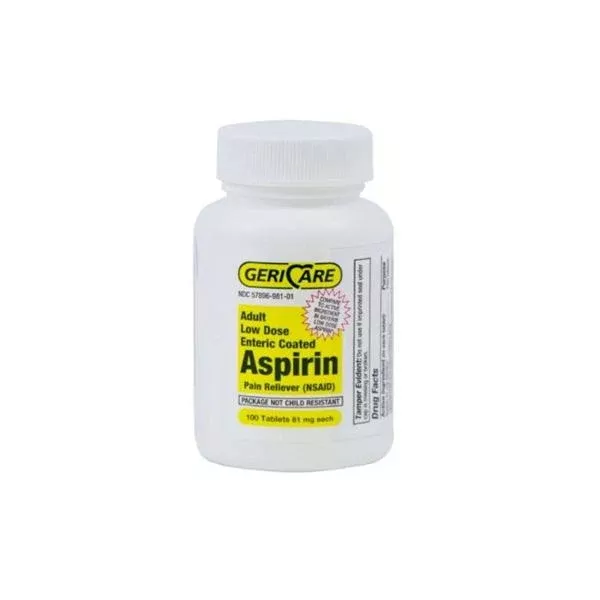 Geri-Care Pharmaceuticals Aspirin 81mg Tablets Enteric Coated 100/Bt