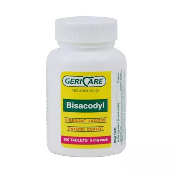 Geri-Care Pharmaceuticals Bisacodyl EC Tablets Bottle 5mg 100/Bt