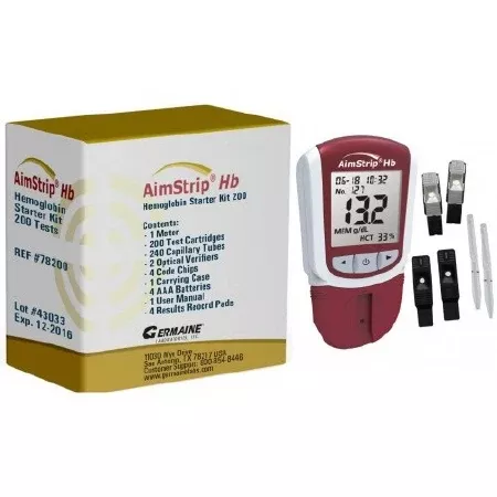 Germaine Laboratories Inc Hemoglobin Analyzer Kit AimStrip CLIA Waived - M-1081649-1872 - Each