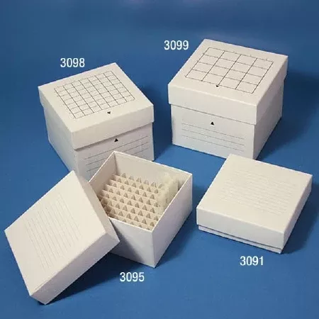 Globe Scientific Cardboard Storage Box 115 X 134 X 134 mm, 49-Place (7 X 7), White For 15 mL Centrifuge Tubes - M-1011989-4997 - Case of 36
