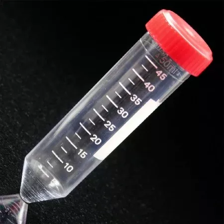 Globe Scientific Centrifuge Tube Conical Bottom Plain 29.5 X 114 mm 50 mL Red Screw Cap Polypropylene Tube - M-537804-281 - Bag of 25