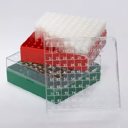 Globe Scientific Cryo Storage Box BioBOX™ 52 X 132 X 132 mm White Polycarbonate 100 Vial Capacity - M-1107643-4879 - Box of 5