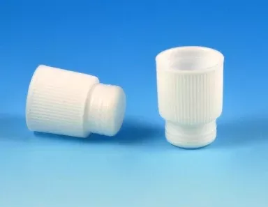 Globe Scientific Stopper, Plug 16 mm, White, Polyethylene, Hollow, High Grip - M-530049-4102 - Box of 1000