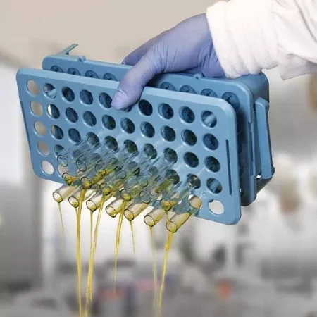 Globe Scientific Test Tube Rack 50 Place Up to 17 mm Tube Size Blue 2 X 5-1/2 X 10 Inch - M-898230-3100 - Each