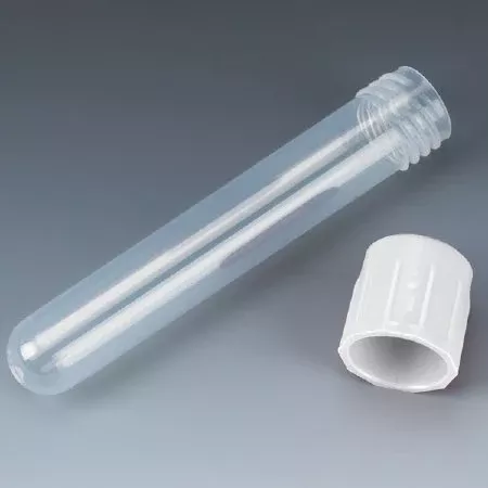 Globe Scientific Test Tube Round Bottom Plain 12 X 75 mm 5 mL White Screw Cap Polypropylene Tube - M-882500-3594 - Bag of 250