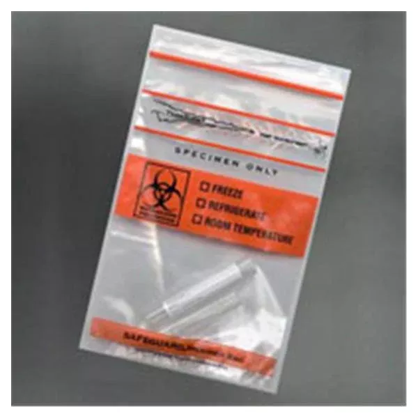 Globe ScientificBag Biohazard 12x15" Zip Closure PE Red/Clear 2mil Symbol 1000/Ca