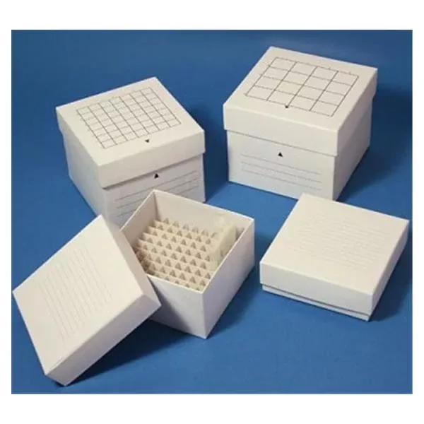 Globe ScientificBox Storage Cardboard 81 Cell 134x134x47mm White Ea