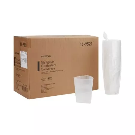 Graduated Container McKesson Triangular Polypropylene 1,000 mL (32 oz.) - M-641371-4348 - Each