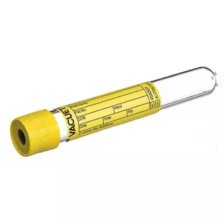 Greiner Bio-One VACUETTE Z Urine No Additive Urinalysis Tube Round Bottom Plain 16 X 100 mm 10.5 mL Yellow Pull Cap Polyethylene Terephthalate (PET) Tube - M-921958-647 - Case of 1200