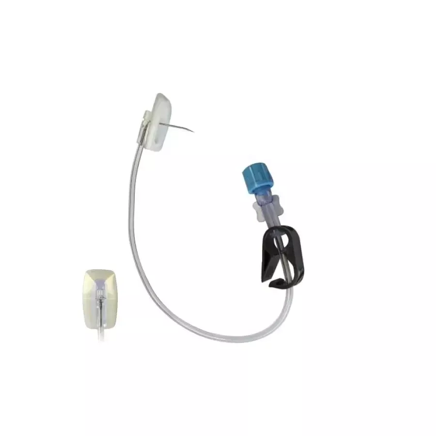 Gripper Huber Infusion Set 22G x 1-1/4" 8 Inch Tubing Needleless Y-Site