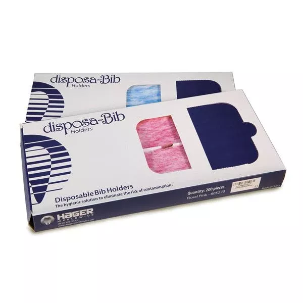 Hager WorldwideBib Holder Disposa-Bib Floral Pink 200/Bx