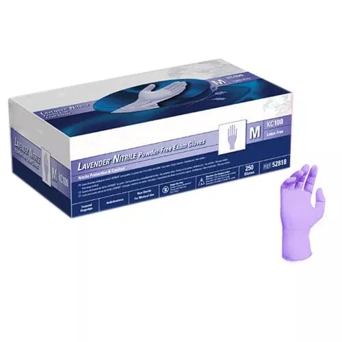 Halyard KC100 Lavender Nitrile Exam Gloves, Medium