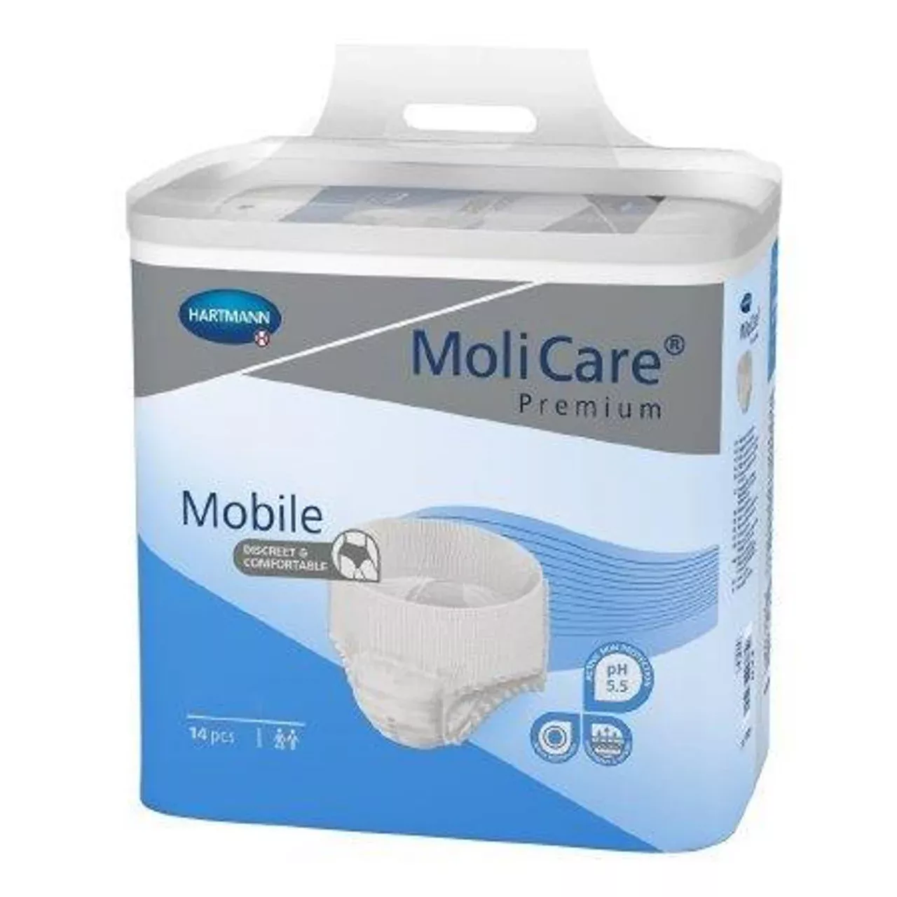 Hartmann-Conco MoliCare Mobile Protective Underwear, Small, 1350mL Absorbency Level, 24" to 35" Hip