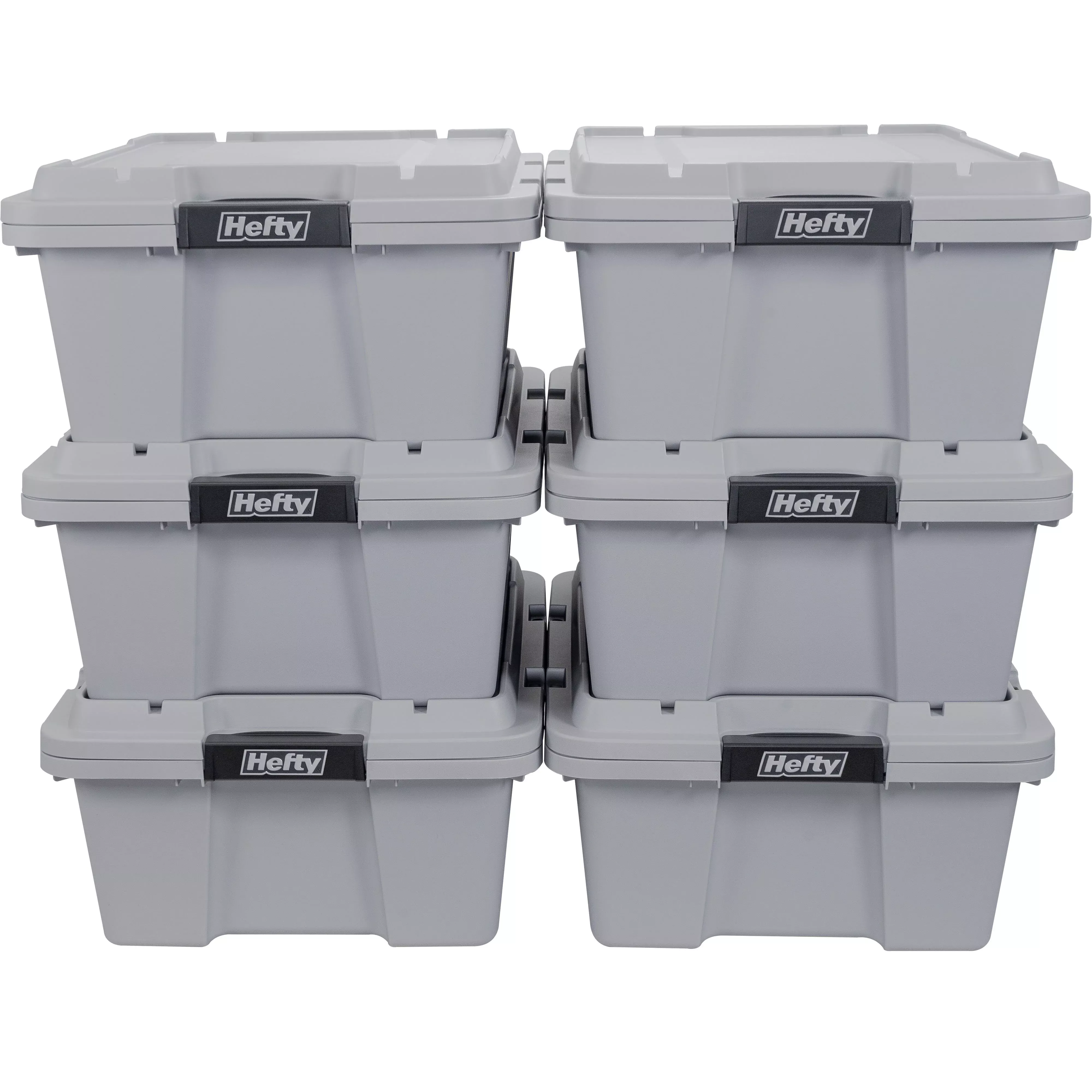 Hefty Hi-Rise Max Storage Container, 48 Qt, Gray
