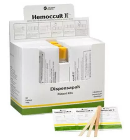 Hemocue Patient Sample Collection and Screening Kit Hemoccult II Dispensapak™ Colorectal Cancer Screening Fecal Occult Blood Test (FOBT) Stool Sample 50 Tests - M-237211-3664 - Box of 50