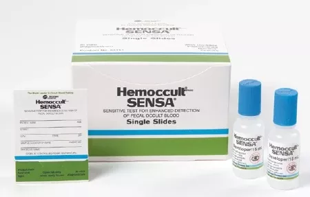Hemocue Rapid Test Kit Hemoccult Sensa Single Slides Colorectal Cancer Screening Fecal Occult Blood Test (FOBT) Stool Sample 100 Tests - M-174823-3497 - Box of 100