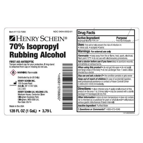 Henry ScheinAlcohol Isopropyl 70% Solution 32oz 32oz/Bt, 12 BT/CA (112-7011)