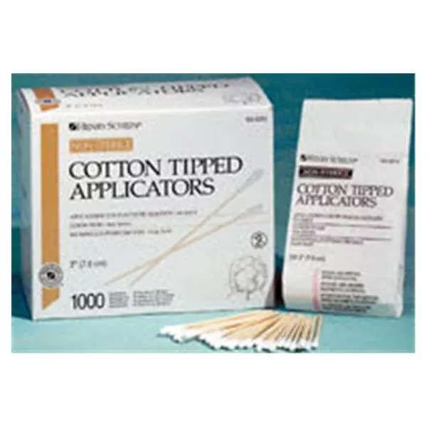 Henry ScheinApplicator Cotton Tipped HSI Non Sterile 6 in Wood Handle 1000/Bx, 10 BX/CA (1009175)
