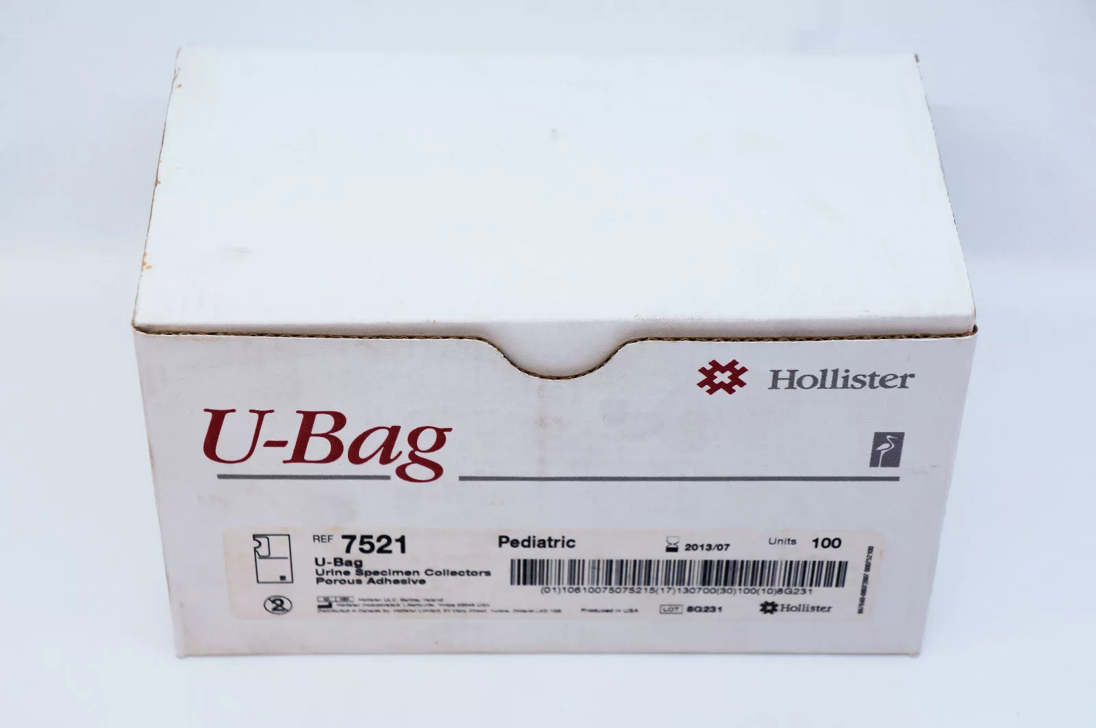 Hollister 7521 U-Bag Urine Specimen Collectors Porous Adhesive~ Pack of 100(x)