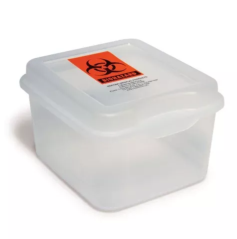 Hopkins Medical Products Specimen Container 4-1/2 X 6-1/2 X 7-3/5 Inch Plastic Snap-On Lid Biohazard Symbol NonSterile - M-1123823-2764 - Each