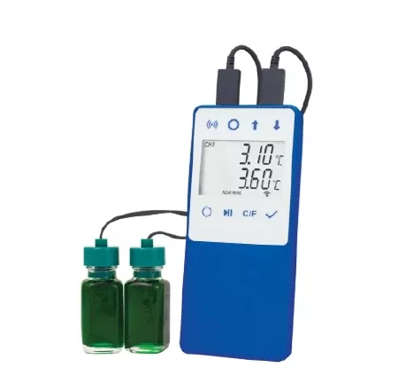 Horizon Scientific Inc Refrigerator / Freezer Temperature Data Logger with Alarm Norlake Scientific Fahrenheit / Celsius -58° to +140°F (-50° to +60°C) 2 Bottle Probes Battery Operated - M-1164378-1622 - Each