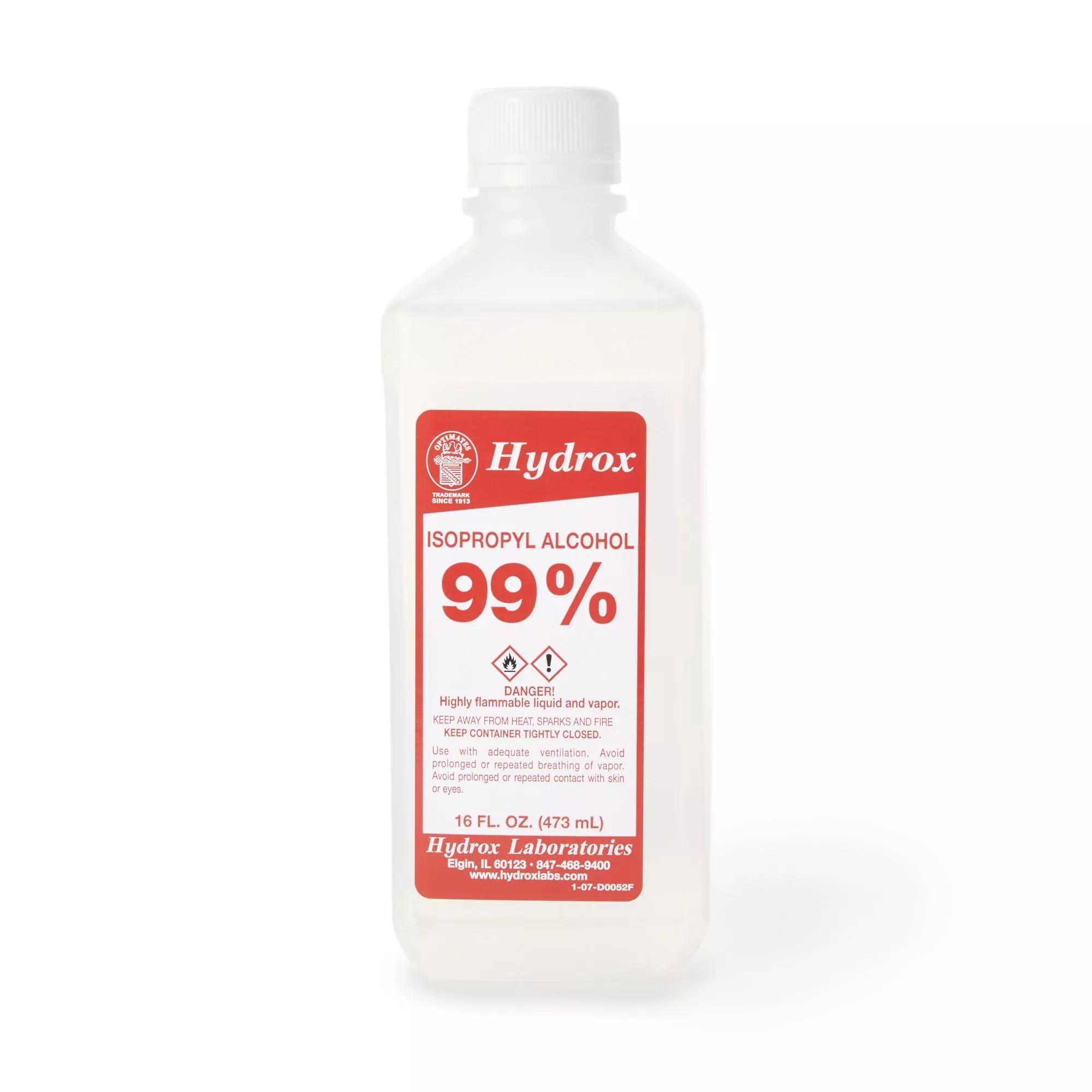 Hydrox Isopropyl Alcohol, 99% Strength Alcohol for Technical Use, 16 ounces