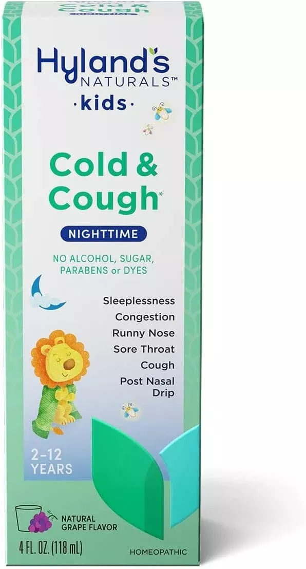 Hyland's 4 Kids Cold and Cough Nighttime, Grape, 4 oz