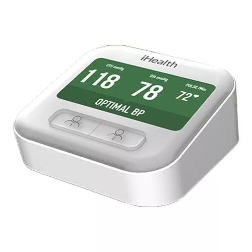 iHealth Clear Wireless Blood Pressure Monitor, Standard, 8.6" to 16.5" Cuff, 4.7" x 4.6" x 2.0"