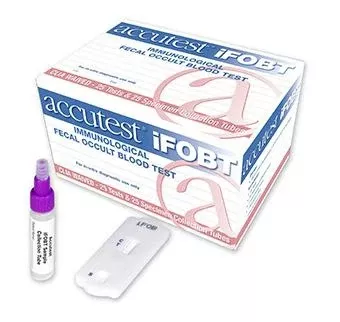 Jant Pharmacal Corporation Rapid Test Kit Accutest iFOBT Single Sample Colorectal Cancer Screening Fecal Occult Blood Test (iFOB or FIT) Stool Sample 25 Tests - M-729940-1045 - Box of 25