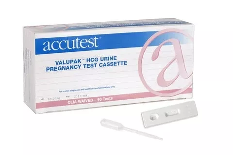 Jant Pharmacal Corporation Rapid Test Kit Accutest Valupak™ Fertility Test hCG Pregnancy Test Urine Sample 40 Tests - M-1091768-4560 - Box of 40