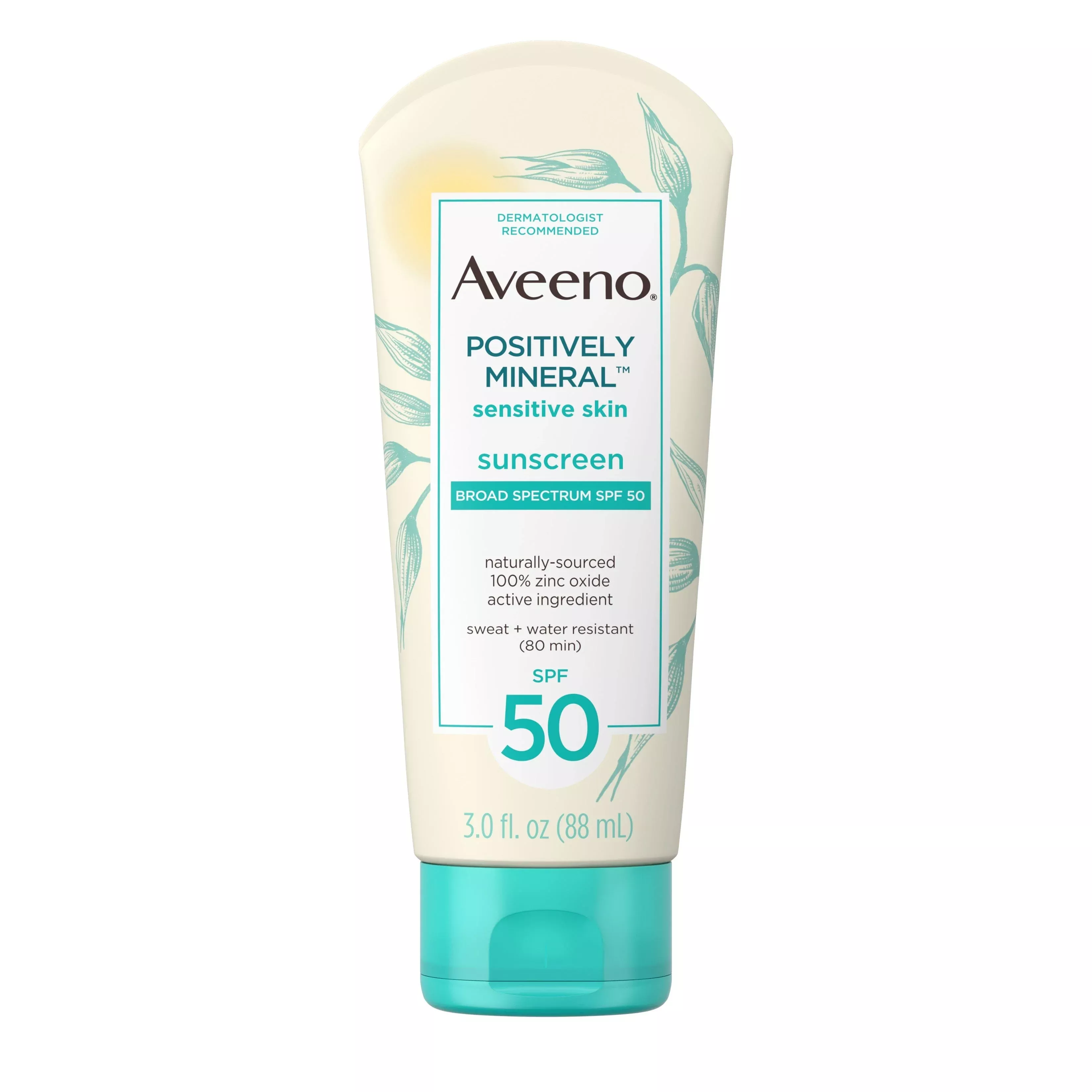 Johnson & Johnson Aveeno Positively Mineral Sunscreen Lotion, SPF 50, 3 oz