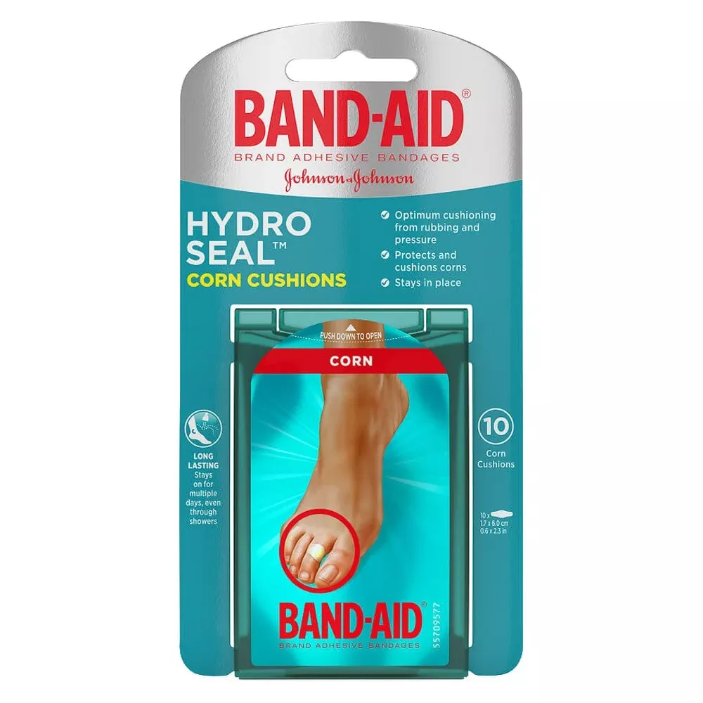 Johnson & Johnson Band-Aid Hydro Seal™ Corn Cushion Bandage, Medium, 0.6" x 2.3" 10 Count