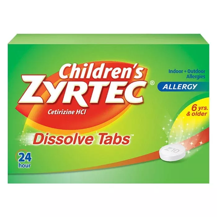 Johnson & Johnson Children's Zyrtec Allergy Dissolve Tablet, Citrus, 12 Count