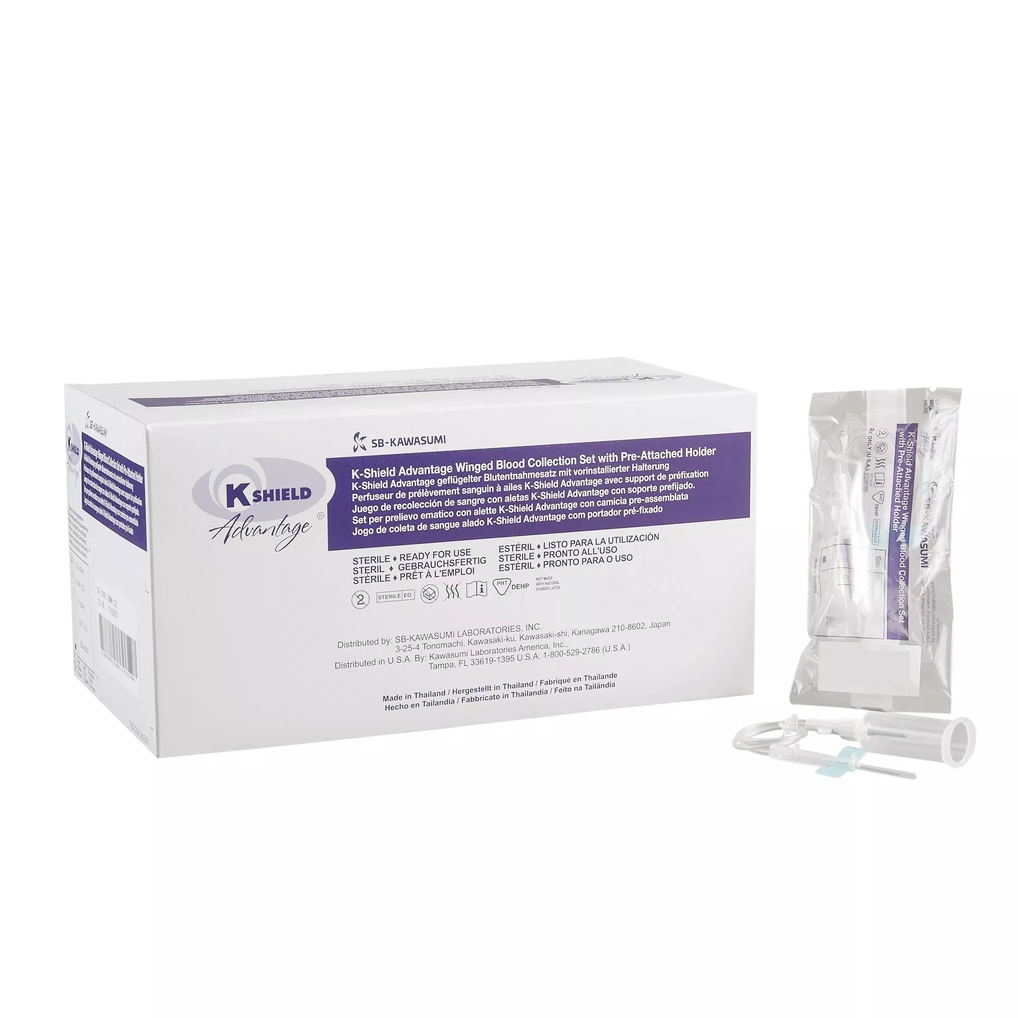 K-Shield Advantage Blood Collection Set w/ Holder, 3/4 Inch Length, 21 Gauge